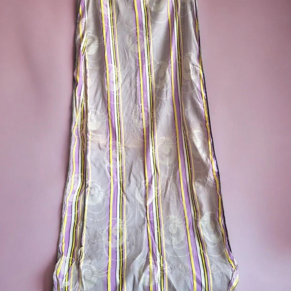 Vintage MCM Mattress Ticking New Old Stock  Purple Gray Yellow‎